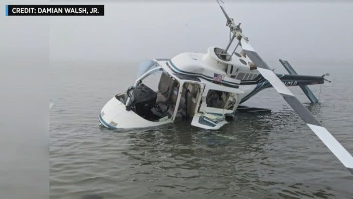 Amazing rescue after Helicopter crashes into the Jones Beach Inlet